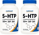 Nutricost 5-HTP 100mg, 240 vegetariska kapslar (5-Hydroxytryptophan) - Icke-GMO & Gluten Free (2 flaskor)