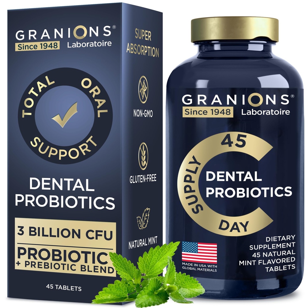 Dental Probiootit hampaat ja Gums - Fresh Breath Lactobacillus Salivarius Probiootti naisille ja miehille - Suun Probiootit suuhun Bad Breath Dental Probiootti suuhun terveys - 45 Mint Tabletit