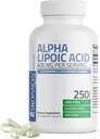 Bronson Alpha Lipoic Acid 600mg Vapaa Radikaali Scavenger Tukee terveyttä - Ei-GMO, 250 Kasvissyöjä Kapselit (125 Tarjoilut)