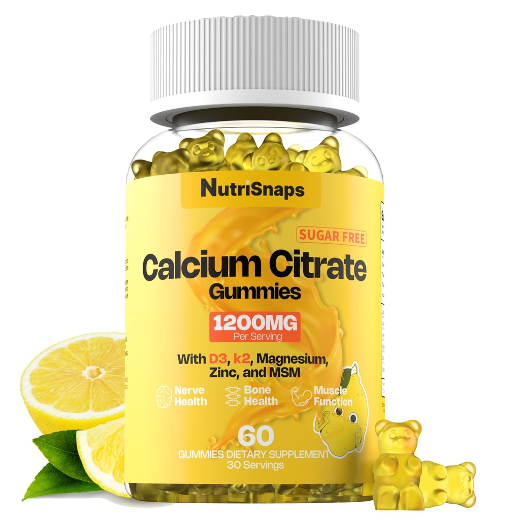 Sokeriton kalsiumsilikaattilasit 1200 mg D3-vitamiinilla, magnesiumilla, sinkillä, MSM miehille ja naisille, luulla, lihaksilla, immuunituella, lopullisella imeytymisellä Kalsiumlisällä, vegaanilla, 60