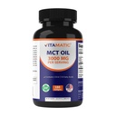 Vitamaattinen MCT Kookosöljystä saatava öljy 3000 mg/annos - 180 Softgelia - sisältää 55% kapryylihappoa C8 ja 40% kaprishappoa C10