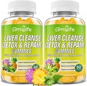 Maksan Cleanse Detox & Korjaus Gummies maito Thistle 3000mg, 24-in-1 Liver Health täydentää voikukka, Artisokka, sokeriton maksa Detox Gummies, Ananas Flavor - 120