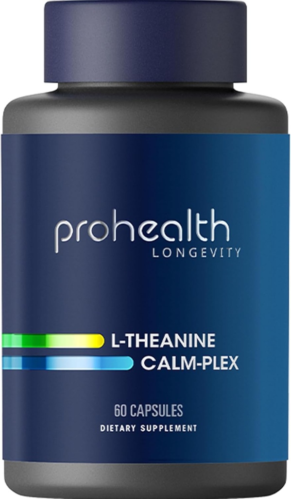 ProHealth L-Theanine Calm-Plex ja GABA ja 5-HTP (Suntheanine) (100 mg, 60 Medium Capsules)