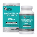 Qunol Magnesium Glycinate 300 mg, 100% Glycinate kelated magnesium Supplement, 150ct tablettia