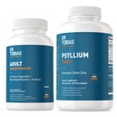 Tobias aikuinen monivitamiini- ja psyllium päivä tukee energiaa, immuniteetteja ja terveitä keulaliikkeitä, joissa on 42 hedelmää ja vegatablea, Psllium husk, Bentonite Clay, pellavansiemen ja luonnollisia ainesosia