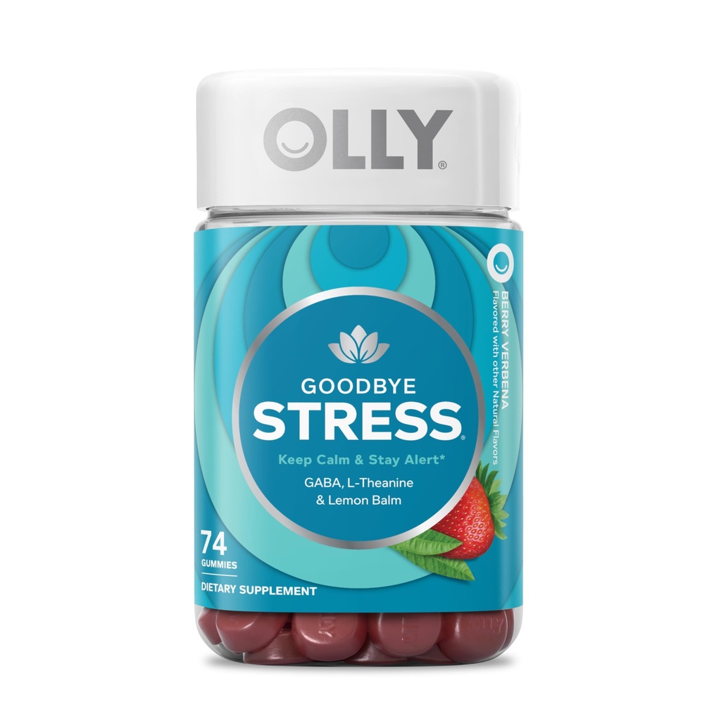 Olly Hyvästi Stressi Gummy, GABA, L-Theanine, Lemon Balm, Stressi Relief Supplement, Berry - 74