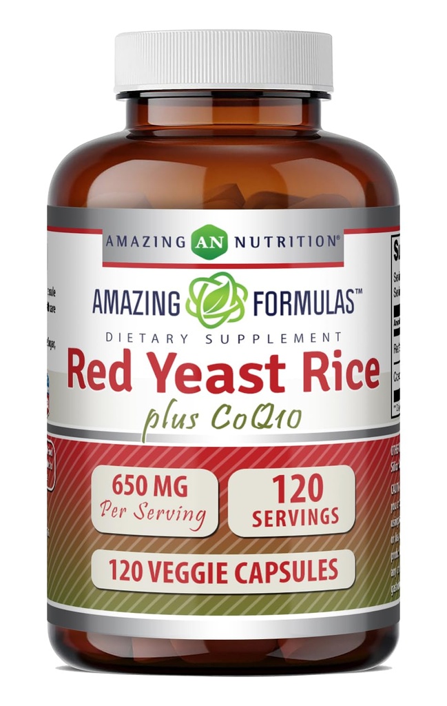 Hämmästyttävä Formula Red Yeast Rice 600 Mg Plus Co Q-10 50 Mg 120 Kasvissyöjäkapselit