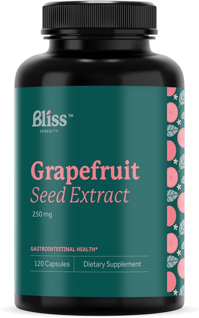Grapefrukt Seed Extract 250 mg - Maximal styrka, icke-GMO, Gluten Free, Kosher Certified - 120 Vegcaps, 120 Day Supply