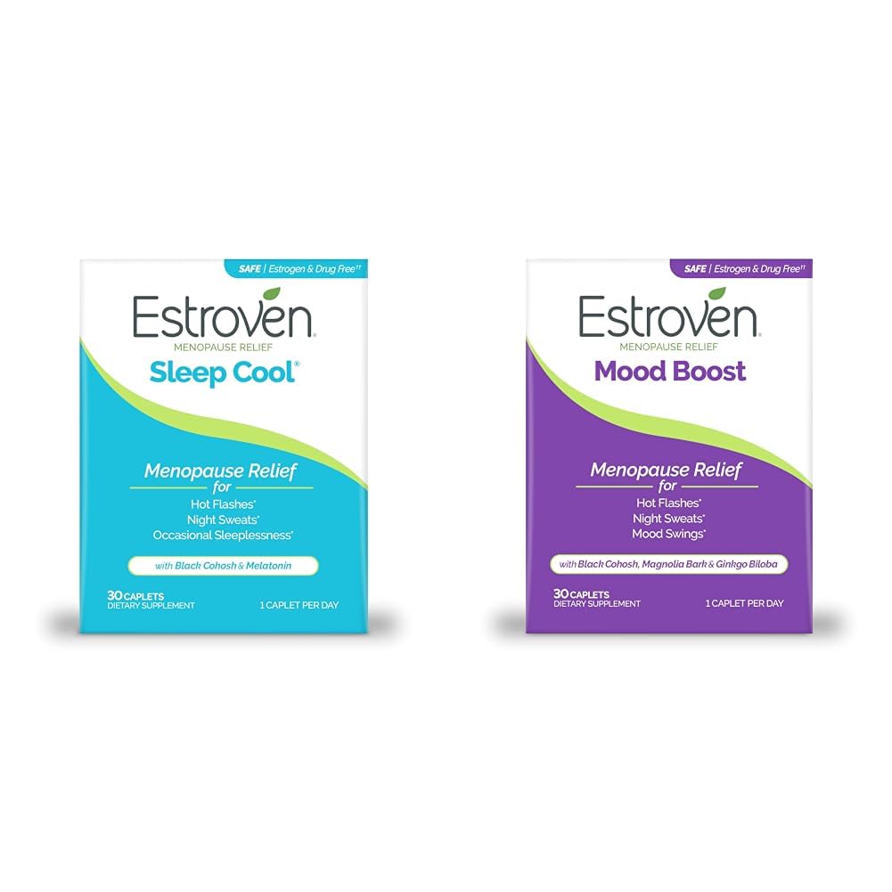Estroven Sleep Cool for Menopause Relief, 30 Ct, Sleep Support Supplement & Mood Boost for Menopause Relief - 30 Ct. - Kliinisesti todistettu ainesosat