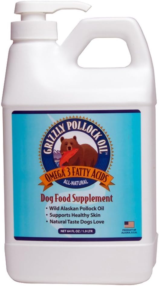 Grizzly Pollock Oil Dog Food Supplement, 64