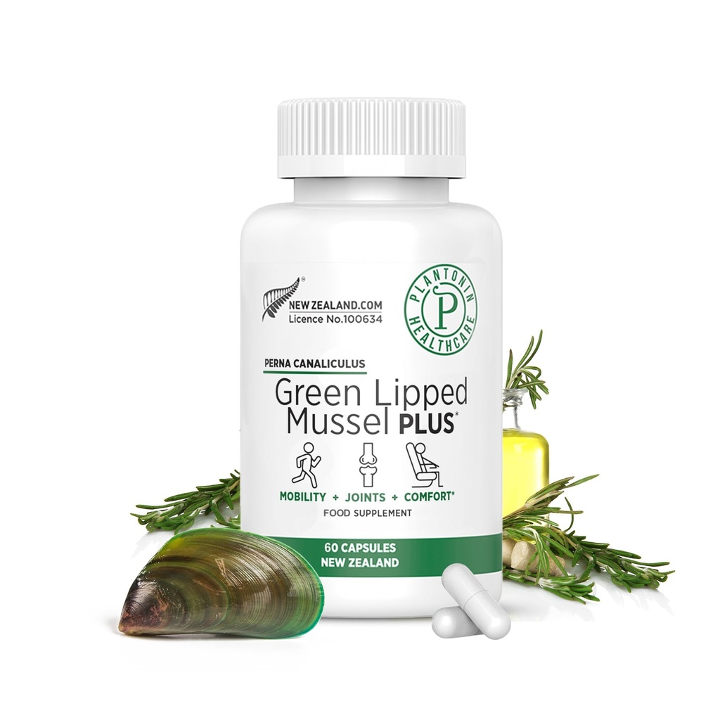 Uusi-Seelanti - Green Lipped Mussel for Humans - 19,000mg Tarjoilu - Kuivattu Freeze Perna Canaculus Omega 3 - Tuki Yhteinen liikkuvuus & Kierto - Non GMO & Gluteeni 60 kapselia