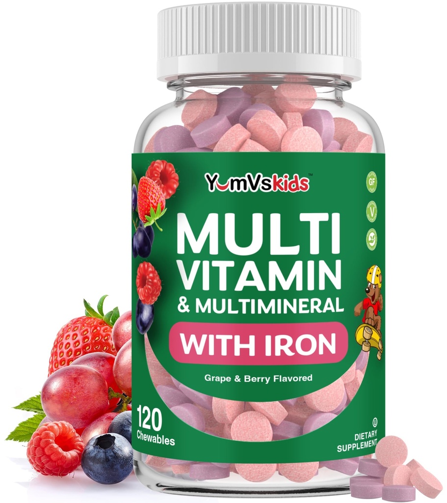 NumVs Lapset monivitamiinia Iron & Minerals Pureskeltavat tabletit ... Rypäleen & marjan maku Vitamiinit pikkulapsille & lasten ikä 2+ ... Päivittäinen monivitamiini immuunitukea varten... Kosher, ei-GMO 120 purut
