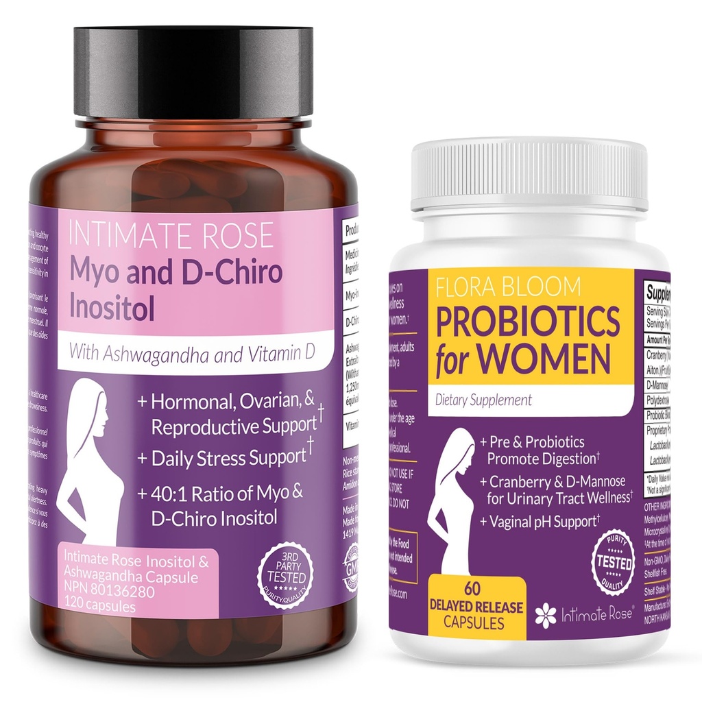 Säästä 10% naisten wellness Bundle ... Myo-Inositol & D-Chiro Inositol + täydellinen emätinprobiootit Hormonaalinen tasapaino, Gut, ja emätin terveys