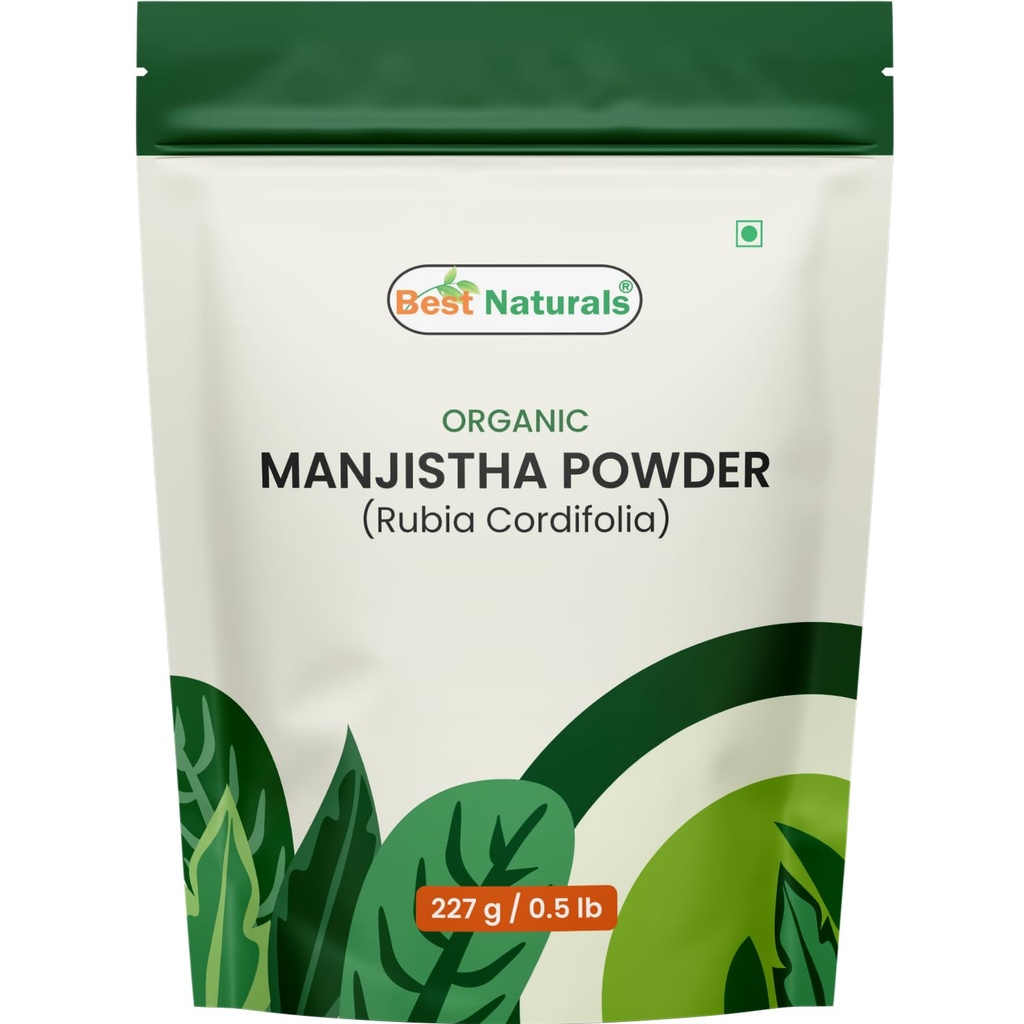 Best Naturals Certified USDA Organic Manjistha Powder, 227 Gram, Gluten Free, GMO Free, Vegan