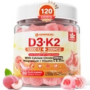 D3-vitamiini K2 Täytetyt Gummiet 5000 IU / 10 000 IU, jossa 500 mg kalsium + K2(MK-7) 200 mikrog, magnesium, C-vitamiini & sinkki, lisävahvuus - Lopullinen absorbency for Bones Lihakset, Vegan -- pakkaus 2