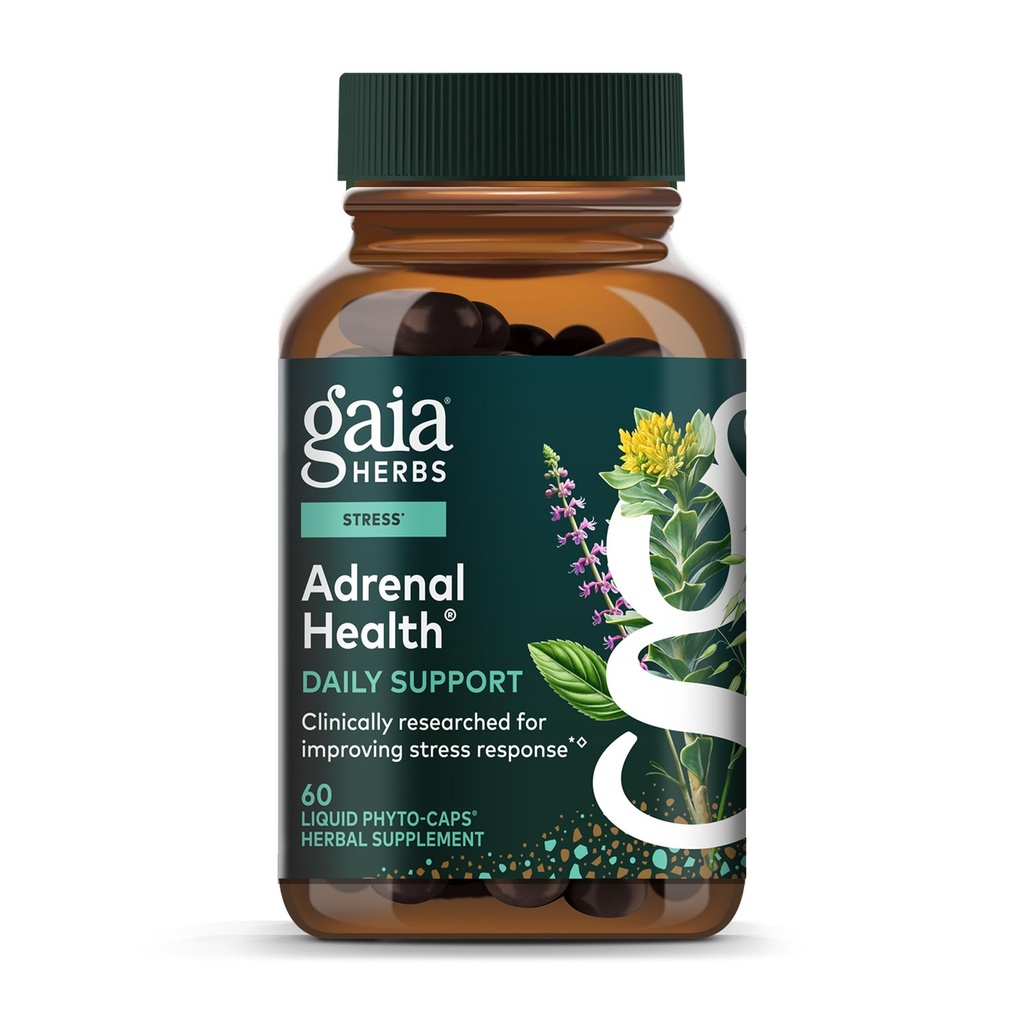 Gaia Yrtit Lisäravinto Daily Support - Herbal Supplement Ashwagandha, Holy Basil & Schisandra - Help Ylläpidä tervettä energiaa ja stressiä tasot* - 60 Vegan Liquid Phyto-Capsules (60 päivän toimitus)