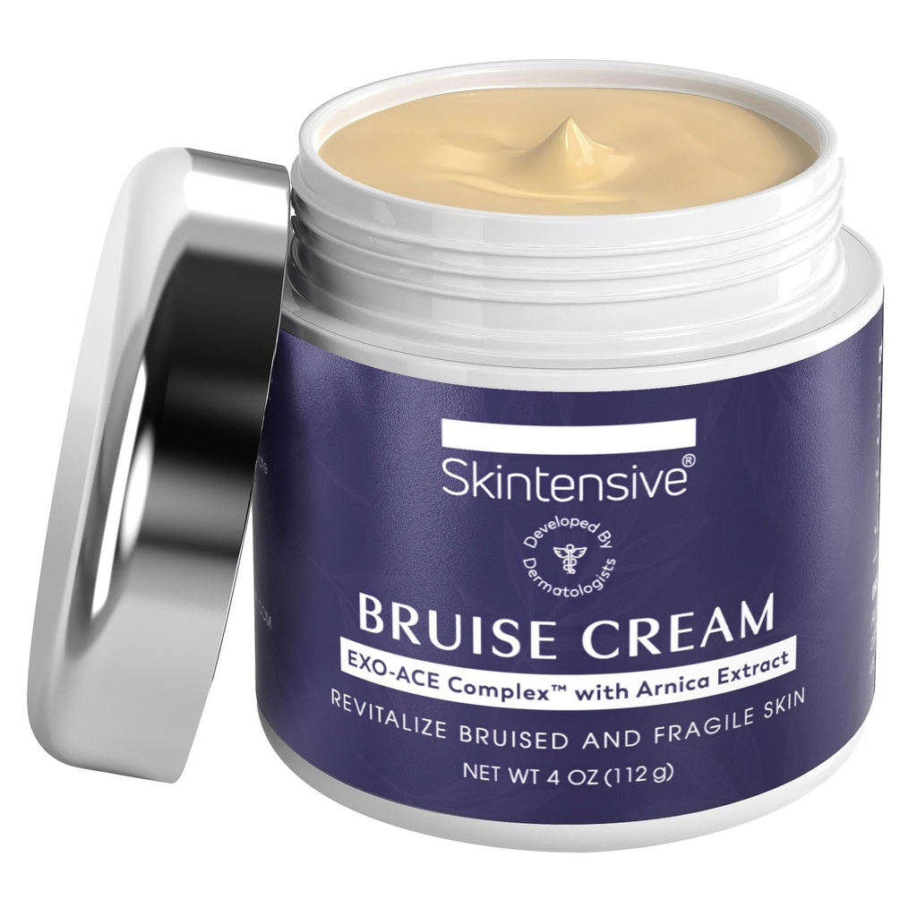 SKINTENSIVE Arnica Bruise Cream för tunn hud - Moisturizing, Vitamin K C och E, Skin Renewal, 4 Oz
