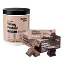Perfect Keto Snack & Shake Bundle – Almond Butter Brownie Keto Bars (12 ct) + Grass-Fed Whey Protein Isolate Chocolate | Low Net Carbs, No Added Sugar, Gluten Free