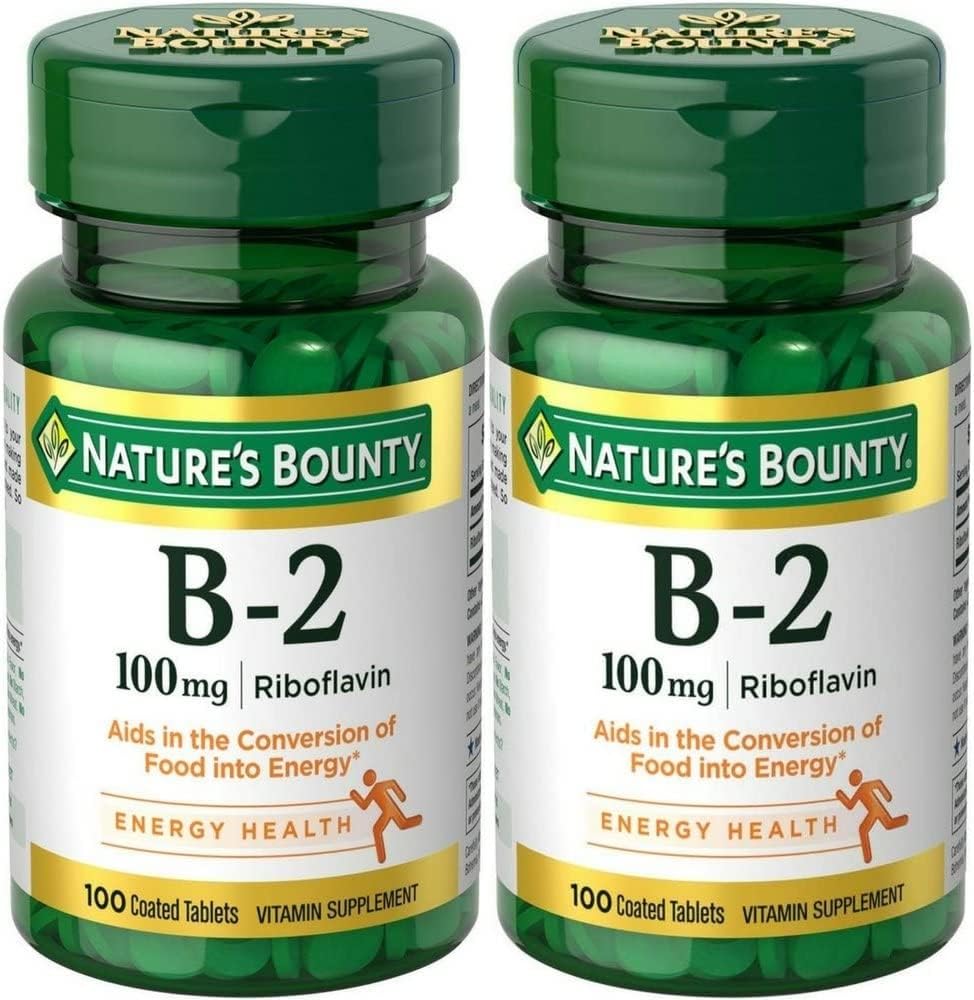Naturens Bounty, vitamin B-2, 100 mg, 100 tabletter - Pack med 2