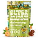 Energy Mushroom Gummies - Organic Lions Mane Supplement Cordyceps, Rhodiola, L-Theanine, Maca - Vegan & Sugar-free - Energia, Focus, kestävyys, stressin vähentäminen - 60 Gummies (30 tarjoilua)