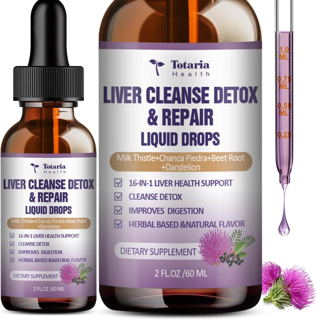 Maksa Cleanse Repair Liquid 1100 mg maito Thittle täydentää Voikukka juuri ja 16 + yrtit maksan tuki Aktiivinen maksan Health Formula Ei sokeria Vegaani ei-GMO ja kaikki luonnolliset