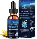 (4 pakkaus) 10 in 1 kalsium Magnesiumsinkki Supplement, magnesium Glycinate Complex Liquid Drops D3 K2 B6, vegaaninen kalsium Citraatti Bone & Immuno Health Support, Uni & Kramps, Boron, 1 Fl Oz