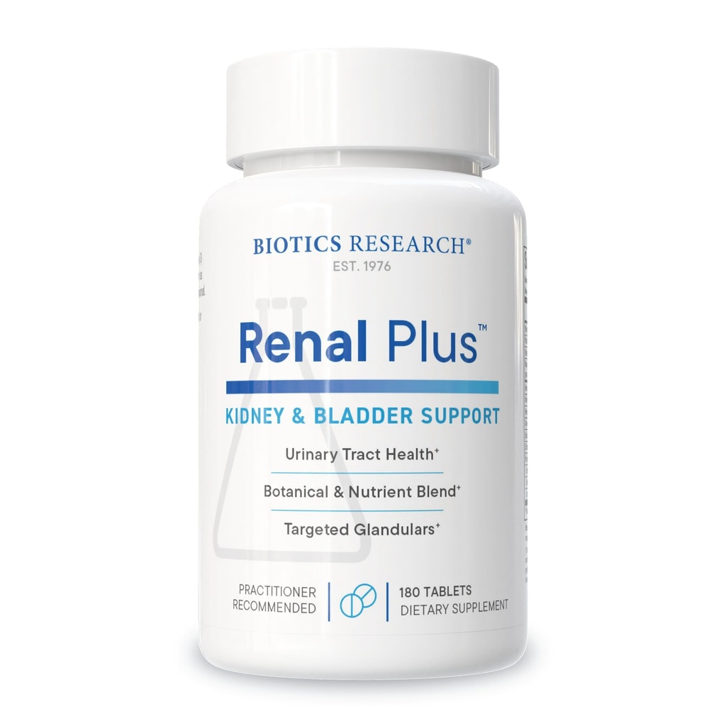 Biotics Research Renal Plus  Munuaisten terveys & tuki Urologinen toiminta .Ulva ursi, Buchu Leaf, Echinacea, Karpalo...180Tabs