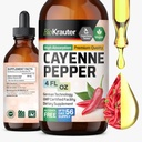 BIO KRAUTER Cayenne Pepper Extract Liquid - Pure Capsaicin Extract - Liquid Cayenne Pepper Drops for Divegestive Support - Sokeri & Alkoholiton 4 Fl.Oz.
