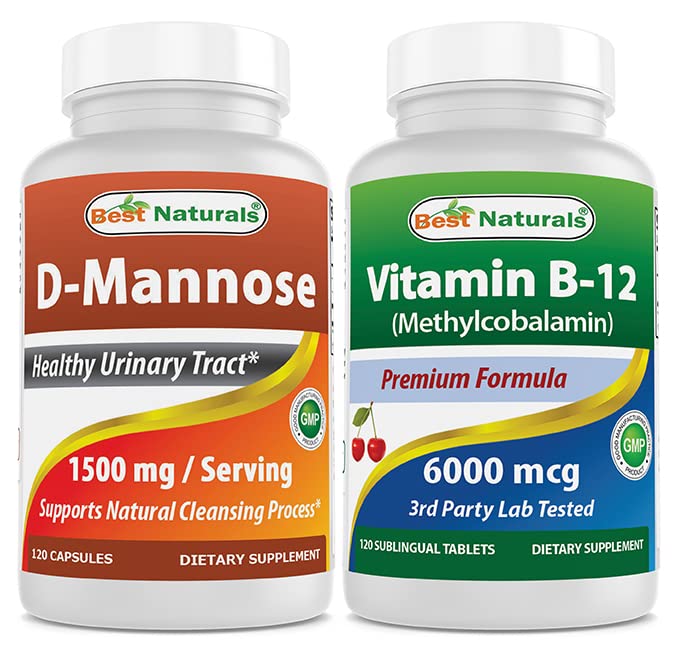 Best Naturals D-mannoosi 1500 mg & B12 6000 mikrog