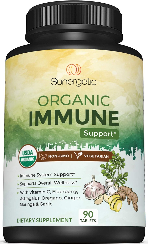 USDA Organic Immuno Support Supplement ... Organic Immuno Health Supplement C-vitamiinilla, Elderberryllä, Astragaluksella, Oreganolla, Inkiväärillä, Moringalla ja valkosipulilla...
