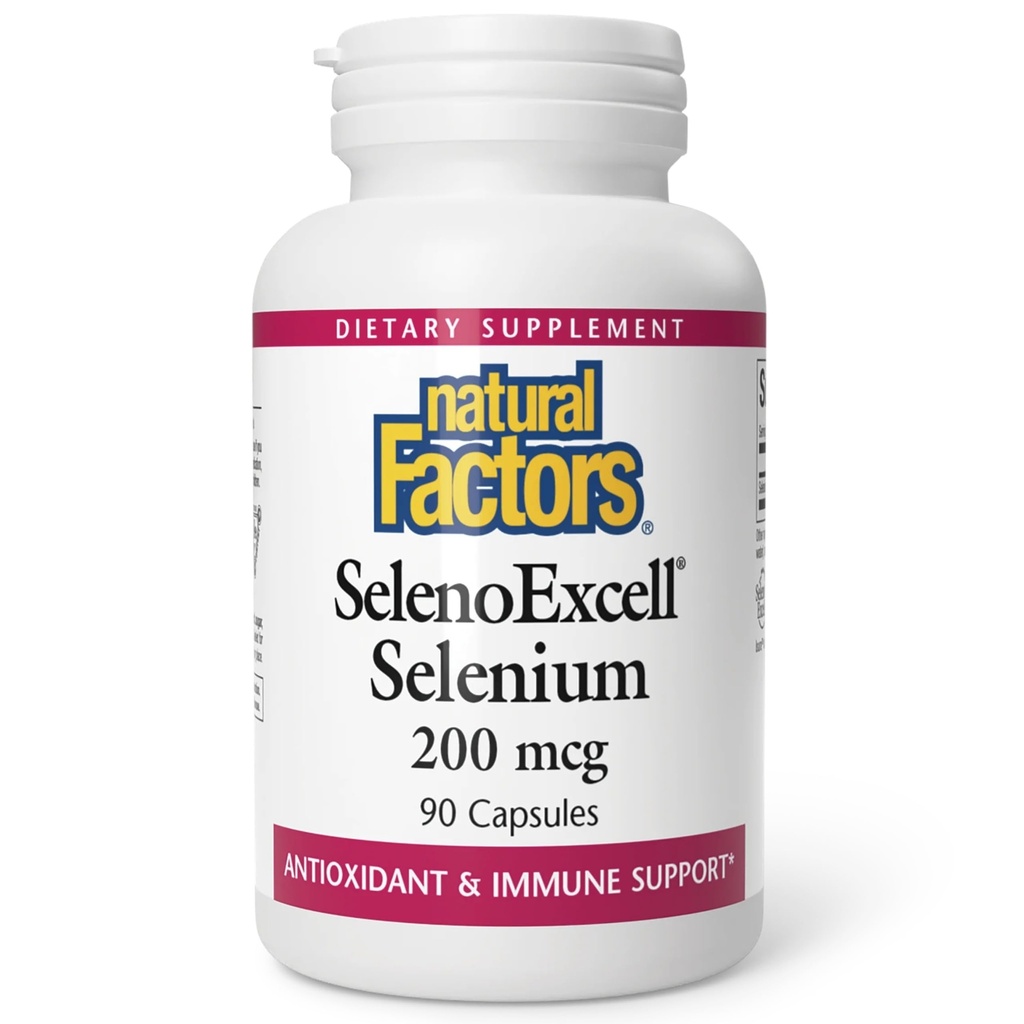 Luonnollinen tekijä, SelenoExcell Selenium 200mcg, antioksidantti ja immuunituki, 90 kapselia