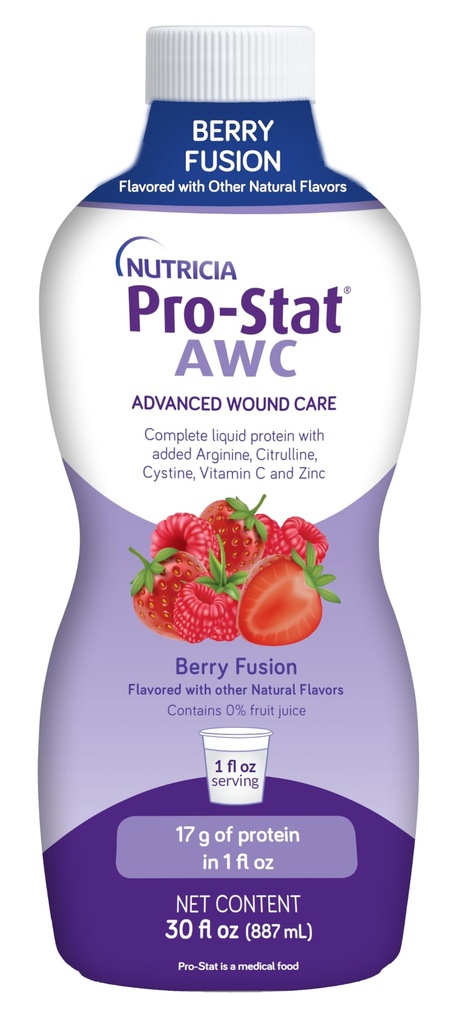 Pro-Stat Advanced Haavojen hoito (AWC), väkevä neste proteiini Medical Food - Berry Fusion Flavor, 30 Fl Oz pullo
