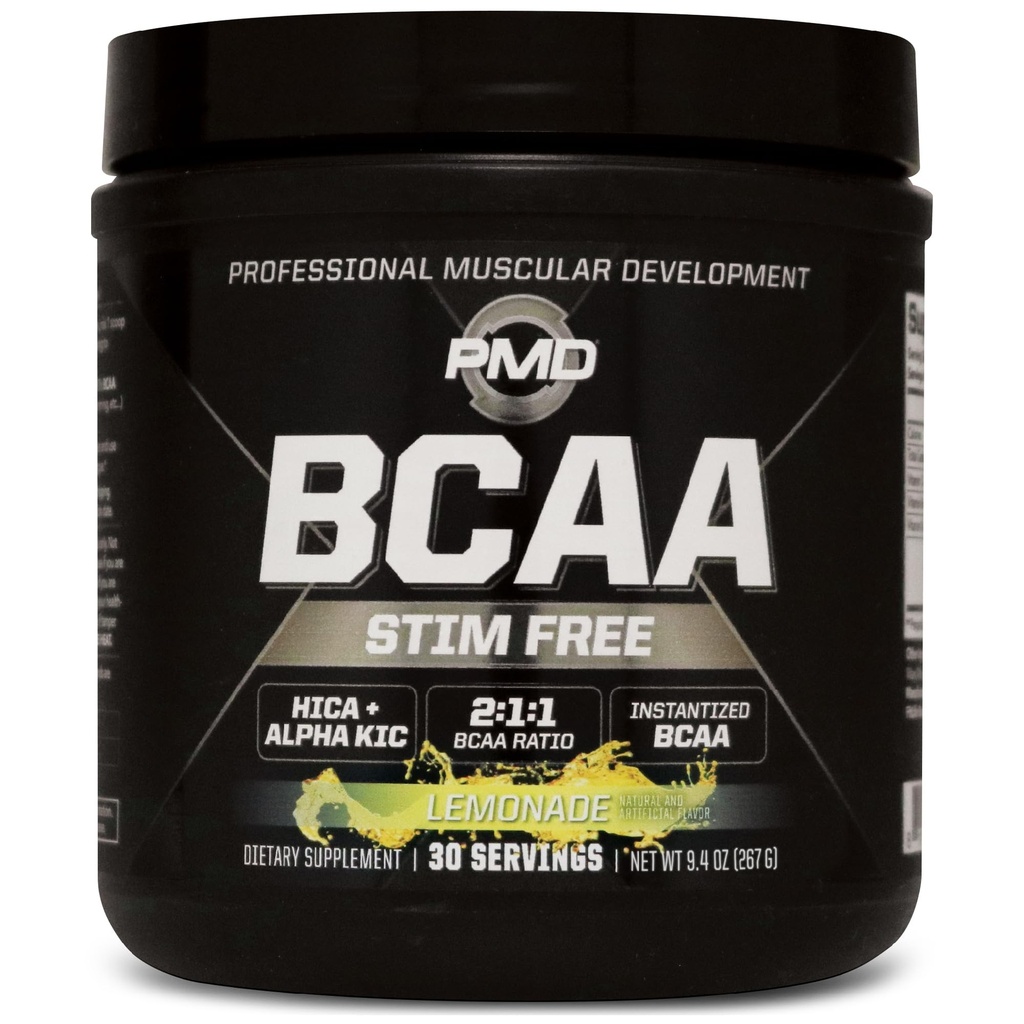 PMD Sports BCAA Stim-free Aminohapot - parempi harjoittelu suorituskyky, parannettu Recovery, Päivittäinen energia, lihasten rakentaja, ja lihas Sparing - BCAA Powder Drink Mix - sitruunamehua (30 tarjoilua)