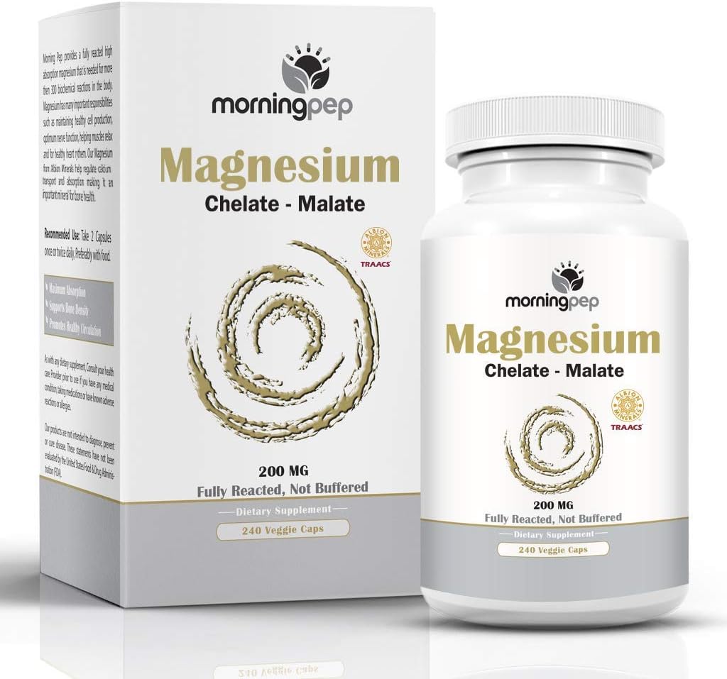 Magnesium Bisglycinate Chelate 240 Vegi Caps 200mg Elemental per portion