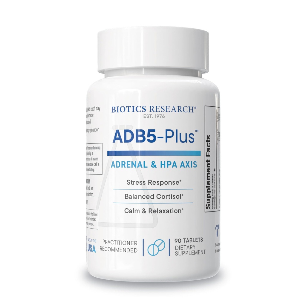 Biotics Research ADB5-Plus tukea terve lisämunuaisen Gland toiminto, tukea Cortisol tasoilla, positiivinen vaste stressiin, terve energia tasot 90 tablettia