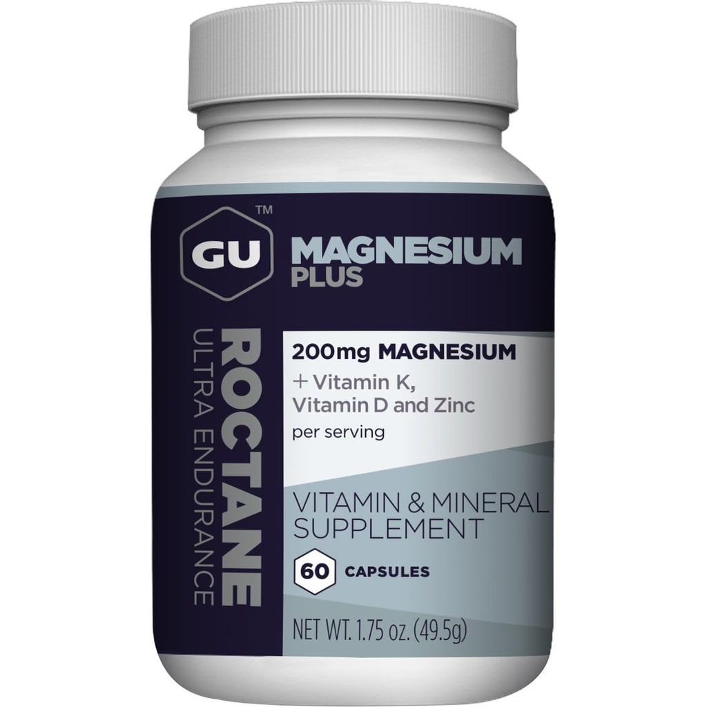 GU Energy Roctancy Magnesium Plus kapselit K-vitamiini, D ja sinkki, informoitu valinta, Recovery Support Kuntoilun jälkeen, 60 Count Bottle (1-kuukautta)