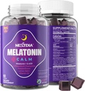 Melatoniini Gummies 3 mg 5mg 1mg - Terveellinen rauhallinen Cycle Support 5HTP, L-Theanine, Lemon Balm, Kamomilla, Passion Flower, D3-vitamiinin immuuni tuki - alhainen sokeri, liivate, Vegan - 60 Counts