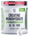 SteelFit Creapure Creatine Monohydrate Powder, Unflavored, 30 Servings