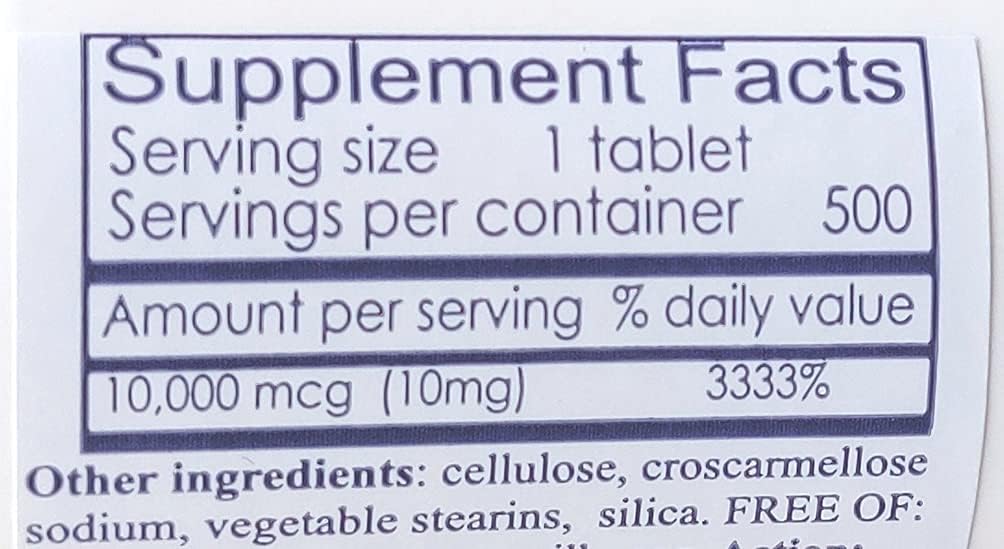 HealthyNaturally Biotin 10 000 mcg (500 tabletter) för hårväxt, hud, starka naglar, biotin 10mg