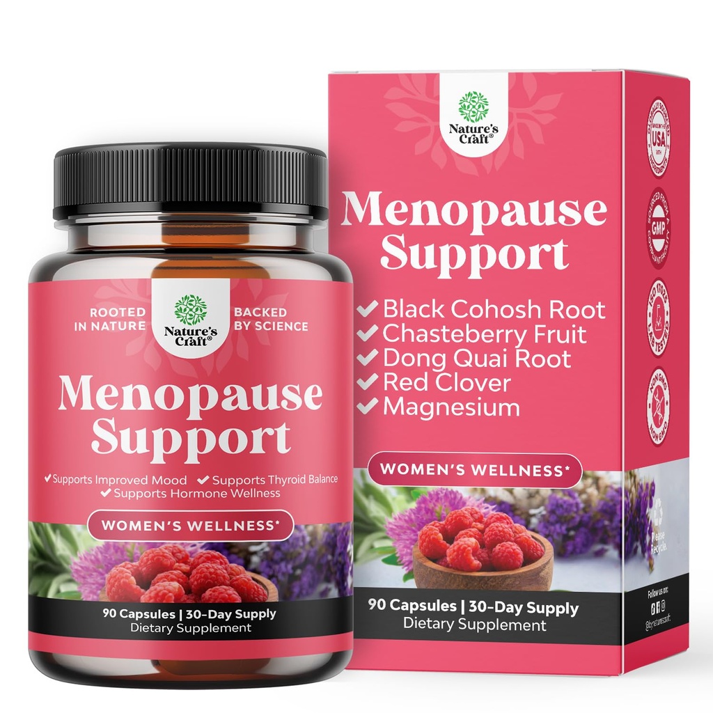 Täydellinen kasviperäisten vaihdevuodet täydentää naisille - Multi hyöty Menopause Ease Hormoni Balance naisille yöhietteitä Mood ja enemmän Dong Quai Vitex Chaste Berry ja Black Cohosh - Mini Caps
