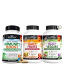 BioSchwartz Daily Fruits and Veggies Supplement for Women and Men (1 kuukausi tarjonta) Plus 17 in 1 Immuunituki täydentää antioksidantteja (1 kuukausi tarjonta)
