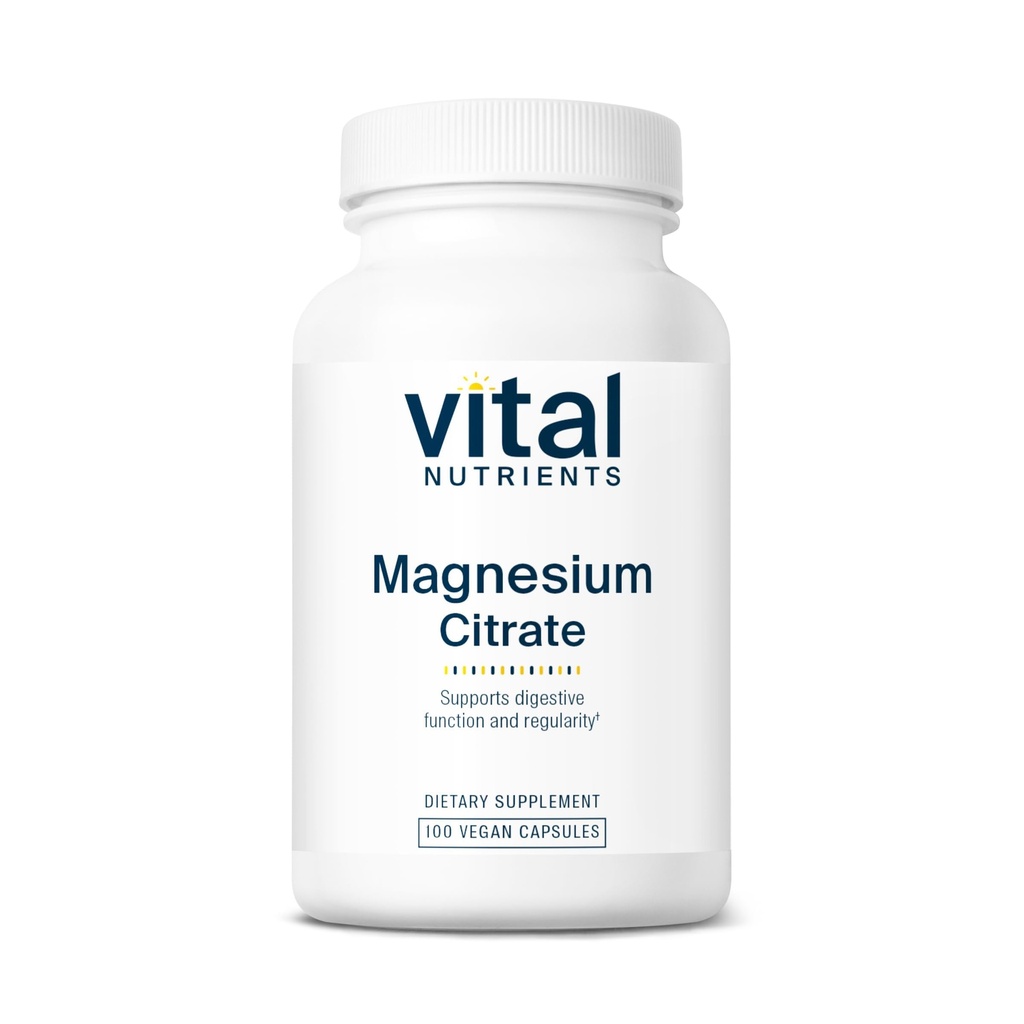 Vital Nutrients Magnesium Citrate 150mg | Främjar avkoppling | Stöder sömn, ben, hjärta, muskel, njure och nervhälsa * Vegan Supplement | Gluten, Dairy, Soy Free | 100 kapslar