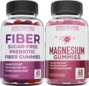 Atlantis Nutrition Sugar Free Prebiotic Fiber Gummies aikuisille 2-Pack (120 Gummie) + Magnesium Gummies - 770 MG Magnesium Citrate 60 Gummie