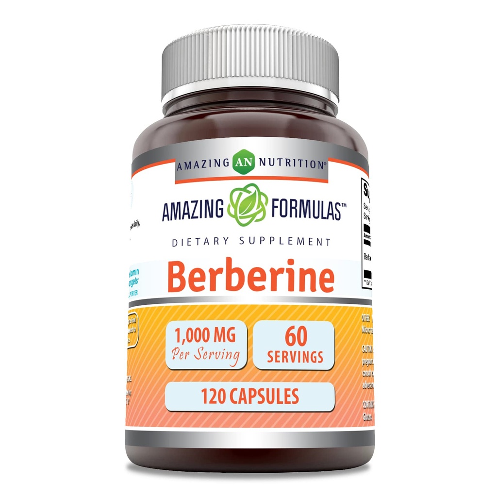 Hämmästyttävä Formula Berberiini 1000 mg per tarjoilu 120 kapselia Supplement ...