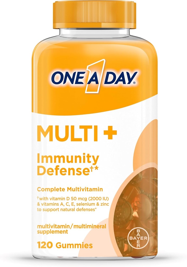 Yksi päivä Multi+ Immuuneja tukea Gummies, immuniteetti monivitamiini D-vitamiini, C-vitamiini, E-vitamiini, A-vitamiini, Sinkki ja enemmän, Gummy-vitamiini, 120
