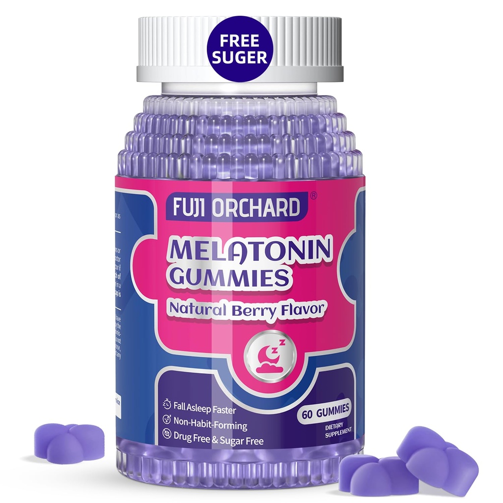 Melatoniini Gummies 5mg - Natural Sleep Aid - Sleep Sugar Free melatoniini Gumies ottelu magnesium auttaa sinua putoaa Nukkua Nopeammin ja pysyä nukkua pidempään - 60 Gummies Vegan
