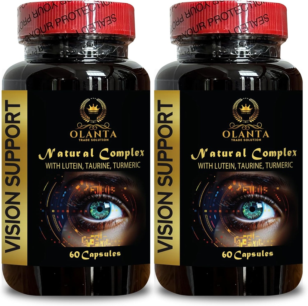 Vision Support Natural Formula - Organic Lutein lisäravinteet - Natural Vision Tuki Beta-karoteeni & Antioksidantit - 2 pullot 120 kapselia