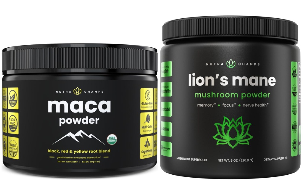 NutraChamps Organic Maca & Lion's Mane Powder