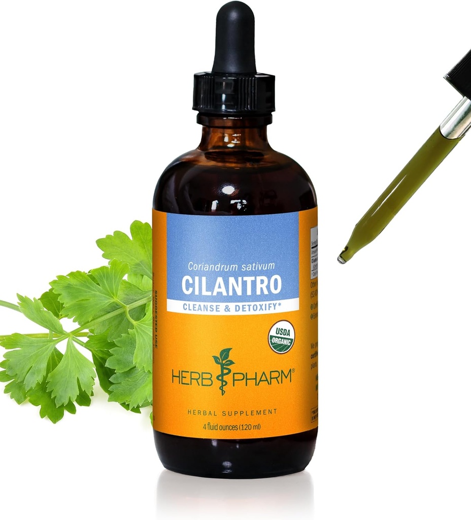 Herb Pharm Certified Organic Cilantro Liquid Extract för rengöring och avgiftning Support - 4 Ounce