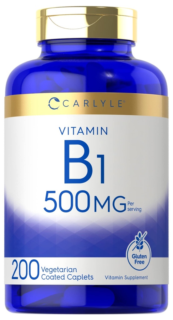 Carlyle-vitamiini B1 500 mg (Thiamiini) ...200 Kasvisruokaa Caplets...